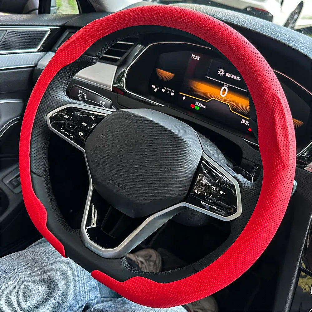 Universal Non-slip Leather Steering Wheel Cover 36-38cm