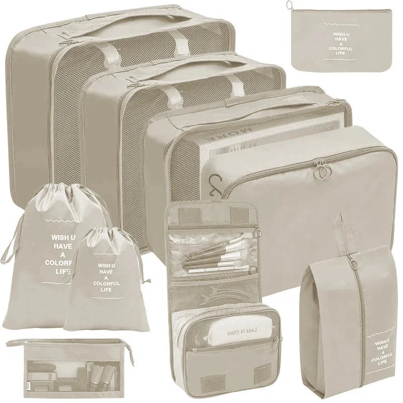 7/10 Pcs Travel Organizer Set - Packing Cubes & Storage Bags for Suitcases