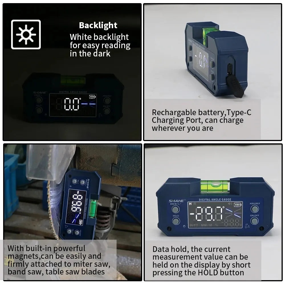 SHAHE MINI Magnetic Digital Inclinometer & Angle Finder - Dual Axis