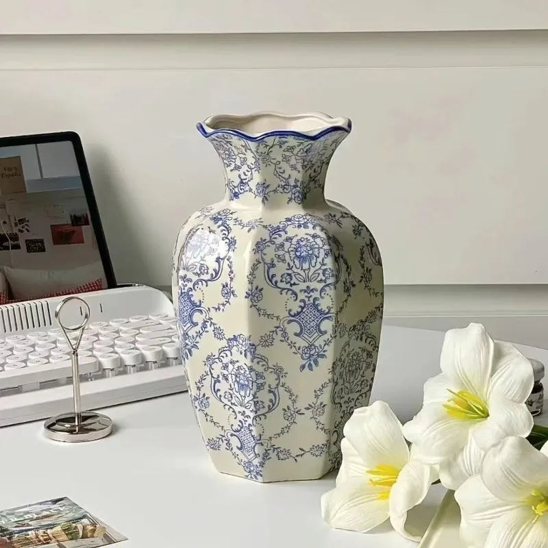 Exquisite Hand-Painted Blue & White Porcelain Vase | Luxury Home Decor