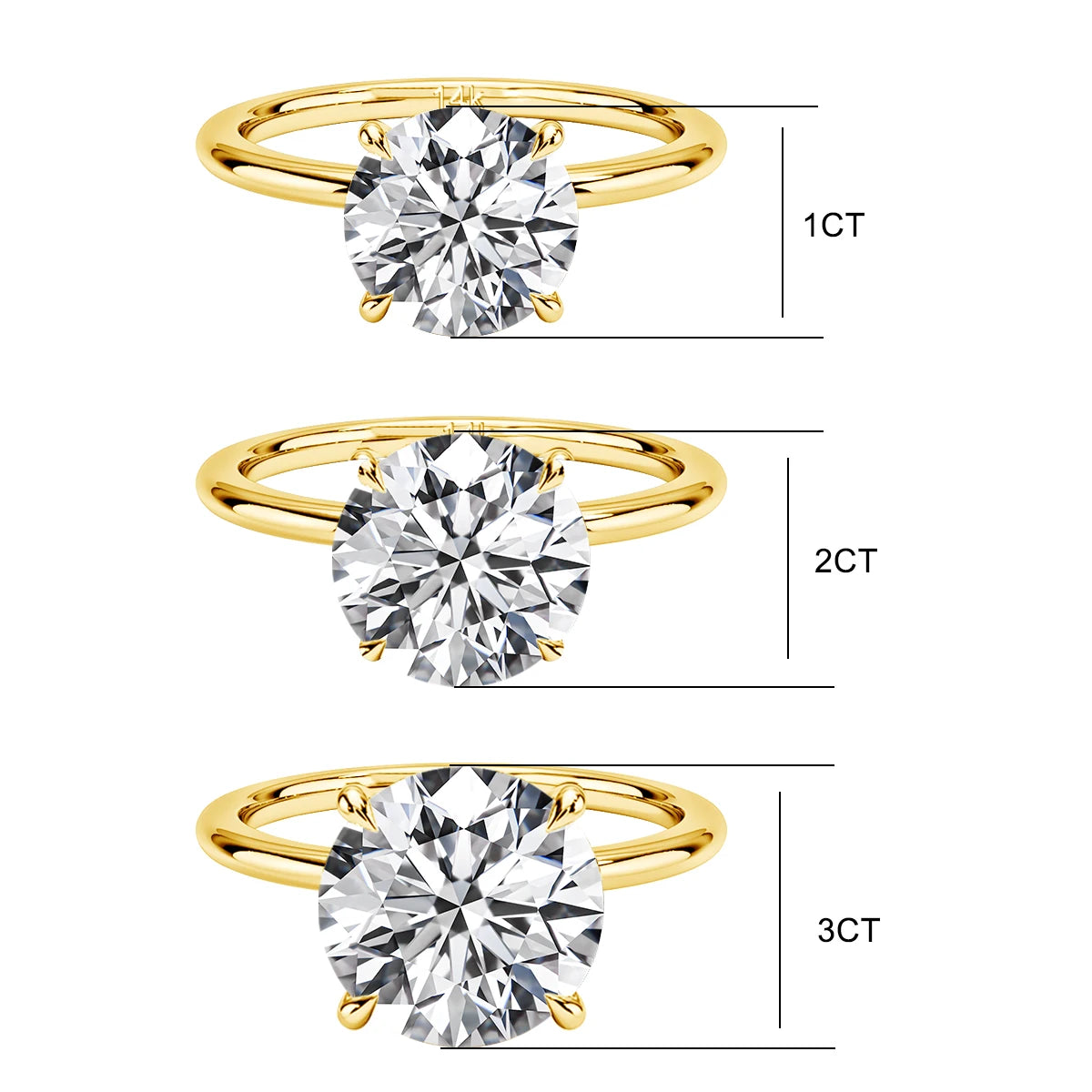 14K Gold Moissanite Engagement Ring for Women | Wedding Band