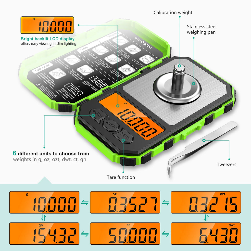 Brifit 0.001g/50g Digital Milligram Scale | High Precision Weight & Calibration