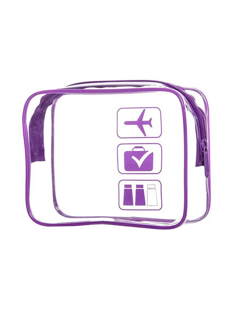 Vabena 3 Pcs Clear Travel Toiletry Bags - Airport Compliant Cosmetic Pouches