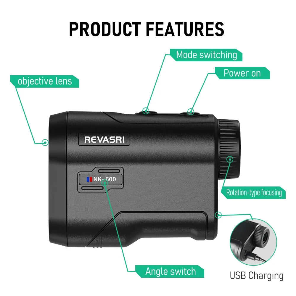 REVASRI 600M Golf Laser Rangefinder – Precision with Slope