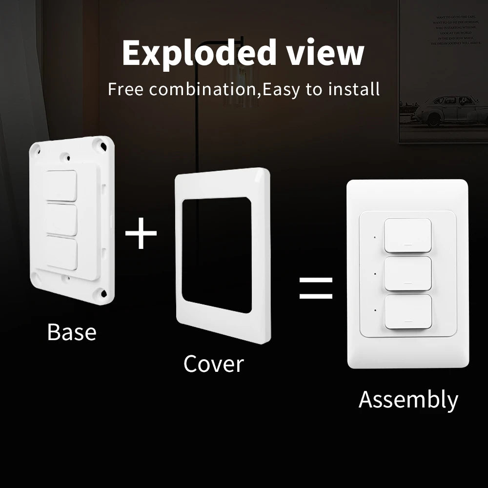 Manhot Tuya Smart Light Switch | Physical Push-Button Smart Home Control