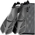 Snorkel Fins Adjustable Open Heel Travel Size Silicone Flippers