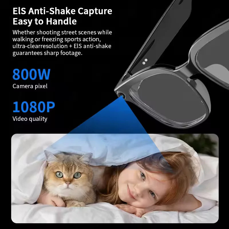 GUHUAVMI 800W HD Camera Glasses for Men - Hands-Free Translator & Video