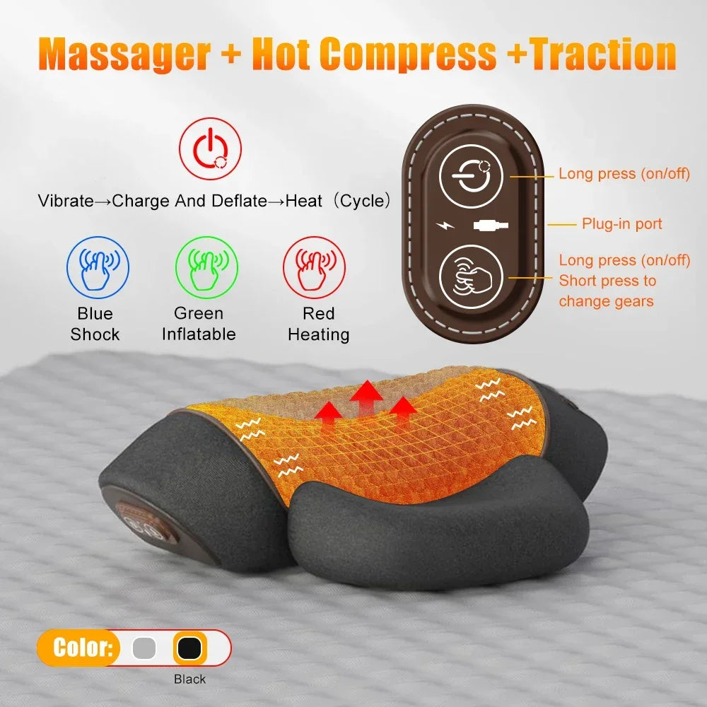 Vabena Electric Neck Massager: Cervical Pillow, Heat, Vibration & Stretch