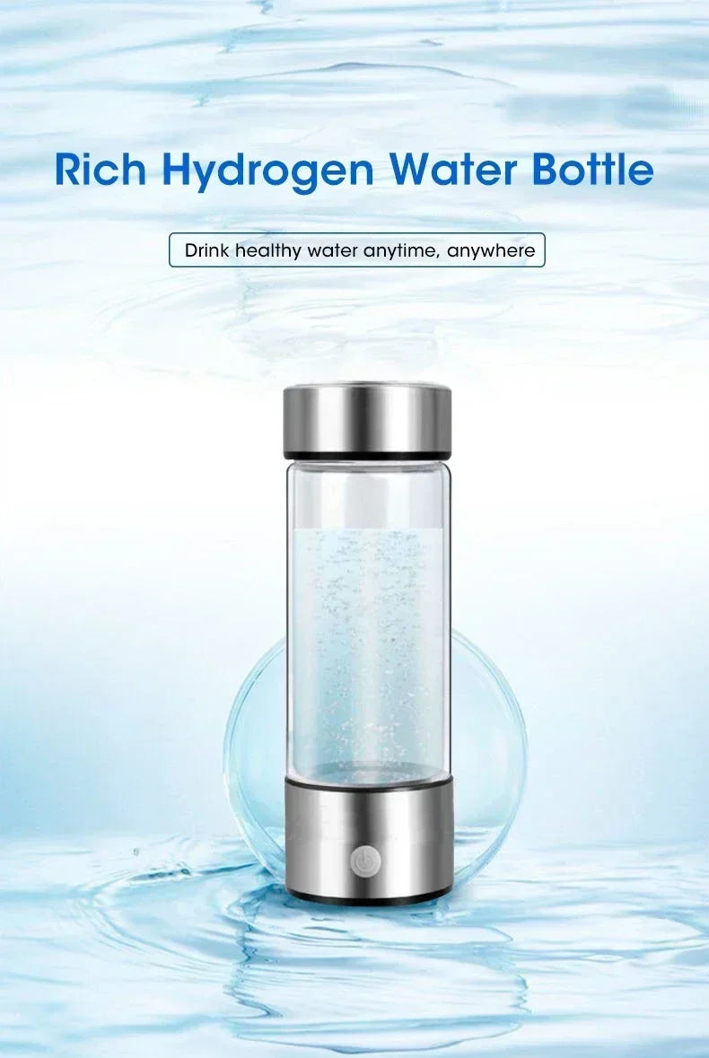 Hydrogen-Rich Water Generator Bottle - Portable Antioxidant Ionizer 420ml