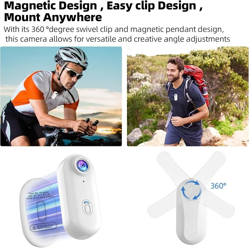 Vabena 4K Mini Action Camera - Waterproof POV Body Cam for Adventures