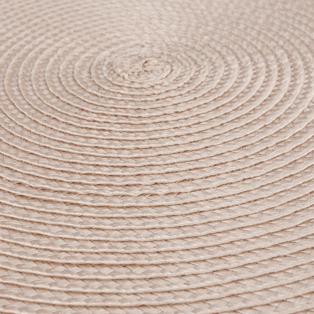 Premium Round Braided Placemats - Set of 6 | Dining Table Decor