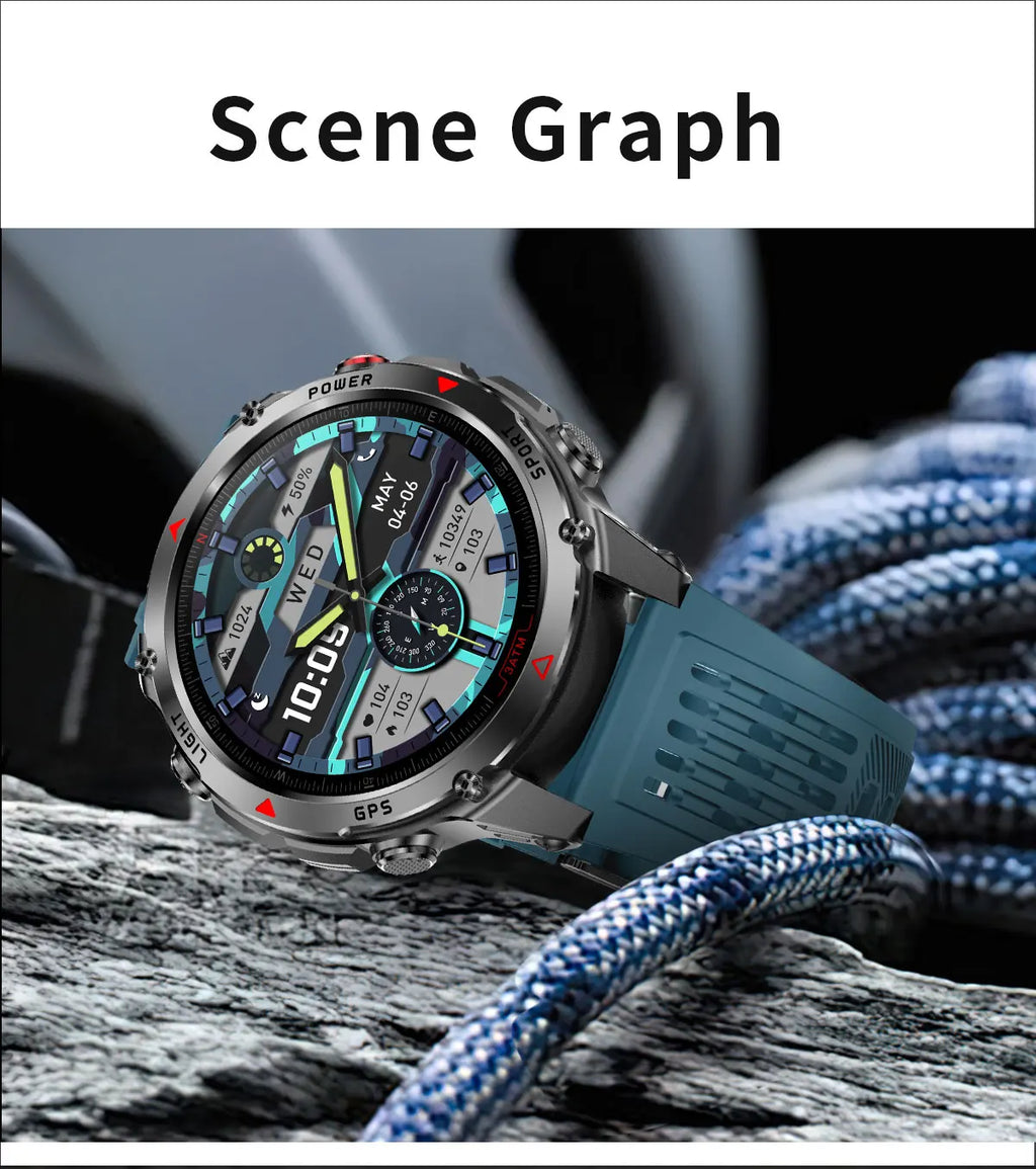 Vabena 2025 GPS Map Smartwatch | Navigation & Fitness for Men & Women