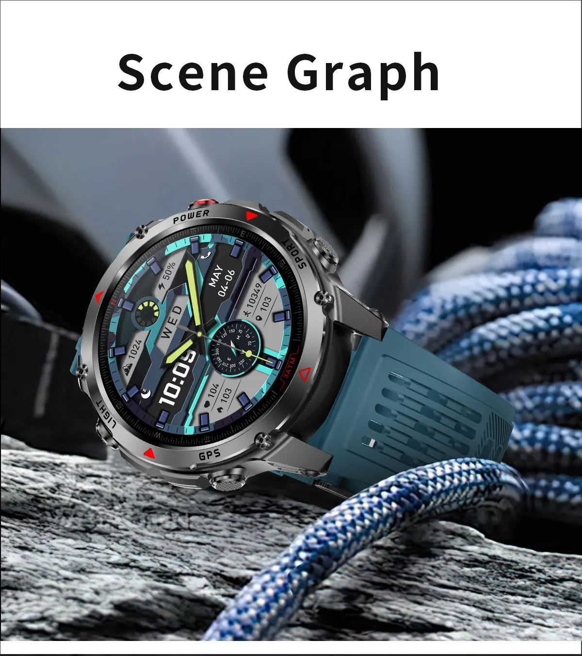 Vabena 2025 GPS Map Smartwatch | Navigation & Fitness for Men & Women