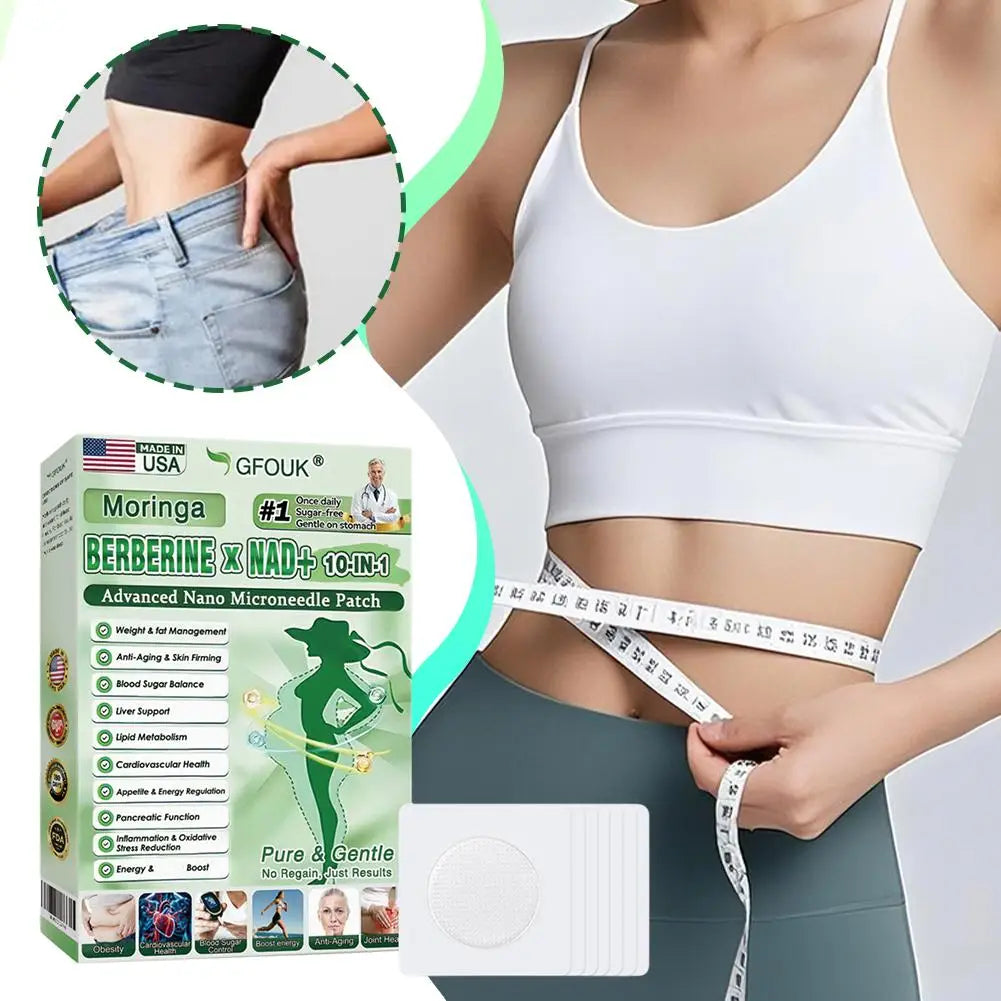 GFOUK Moringa Berberine NAD Patch | 10-in-1 Weight, Blood Sugar & Anti-Aging Support