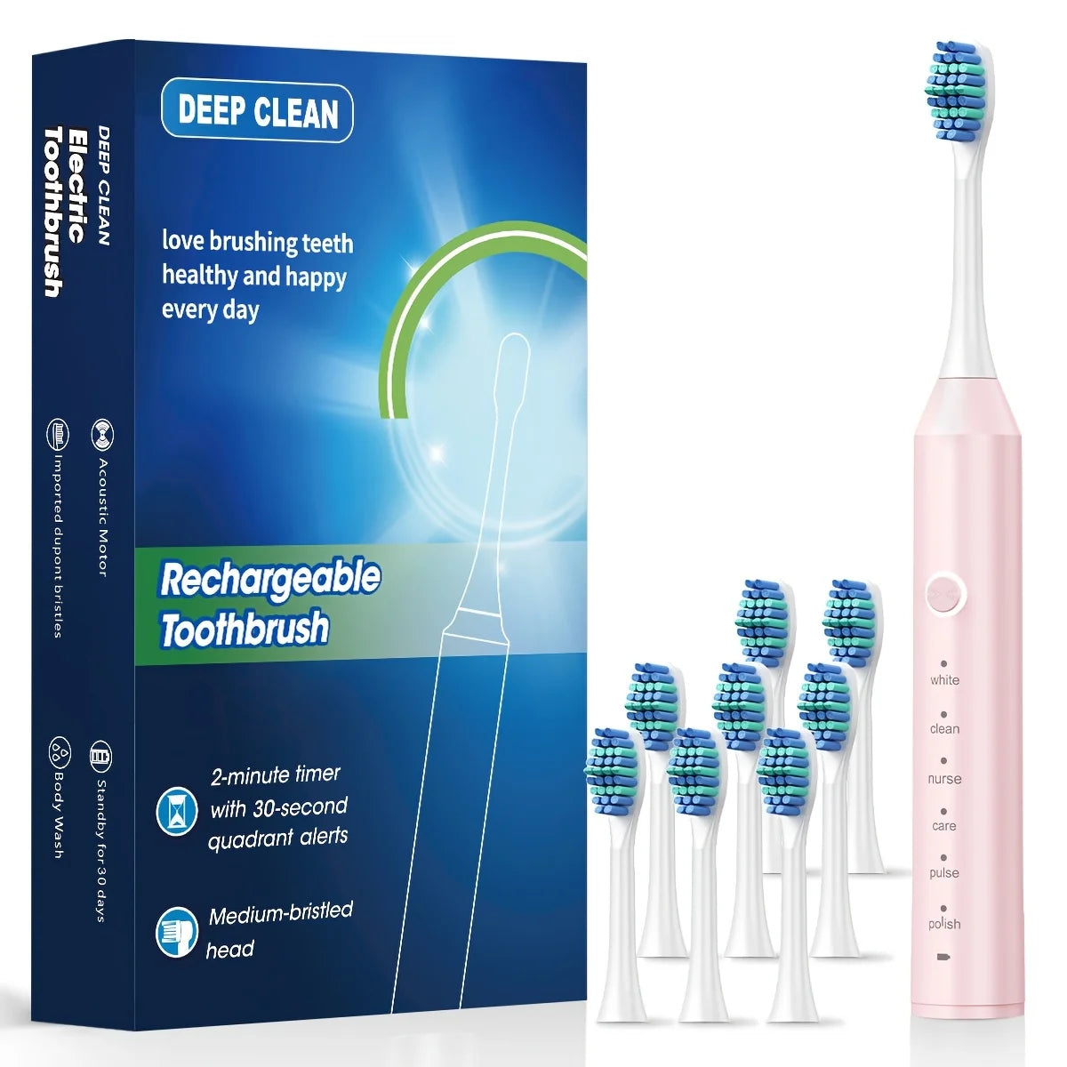 Vabena Sonic Electric Toothbrush - 6 Modes, Smart Timer