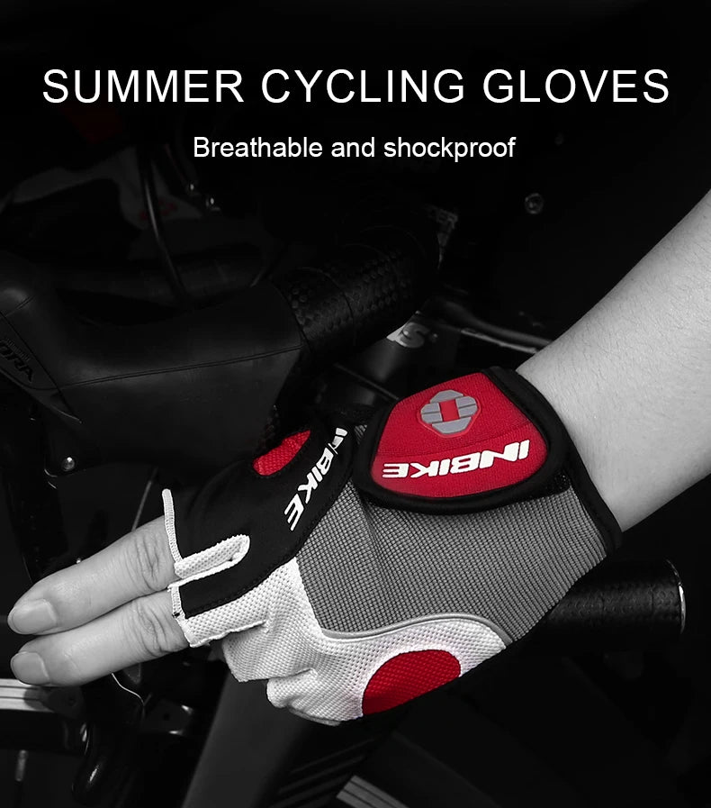 INBIKE Shockproof Gel Pad Cycling Gloves - Half Finger Summer Sport