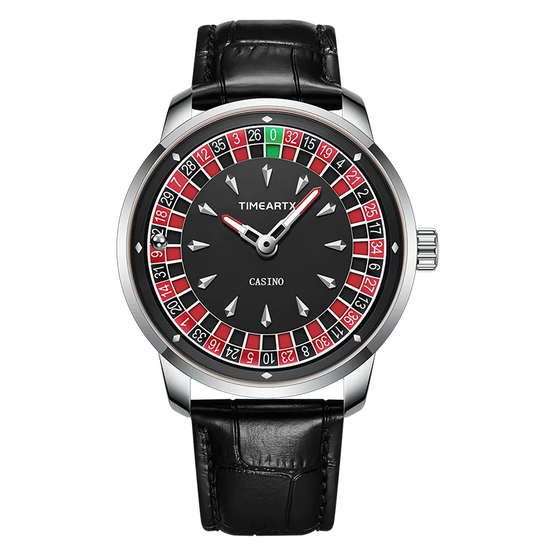TIMEARTX Luxury Roulette Poker Game Quartz Watch for Men