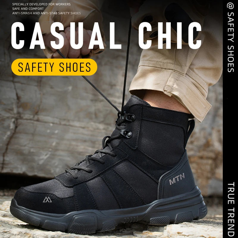 Vabena Breathable Anti-Smash Safety Boots for Work