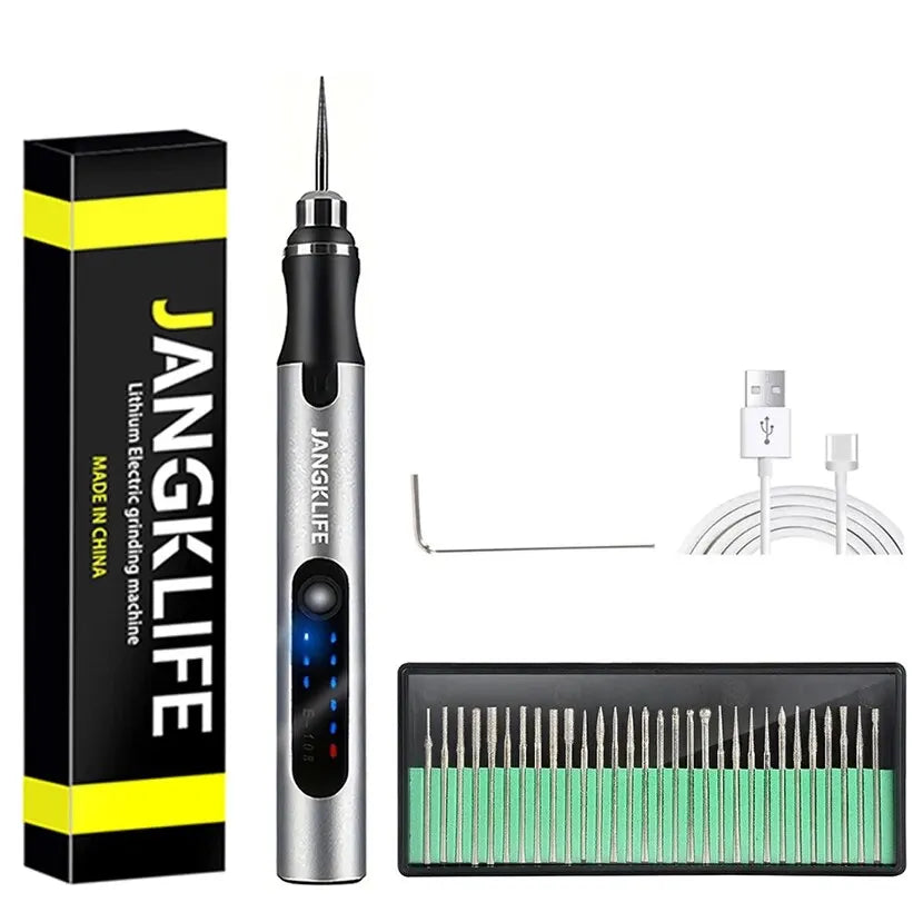 JANGKLIFE USB Cordless Rotary Tool Kit - Engraving Pen for Wood, Metal, Jewelry, Glass