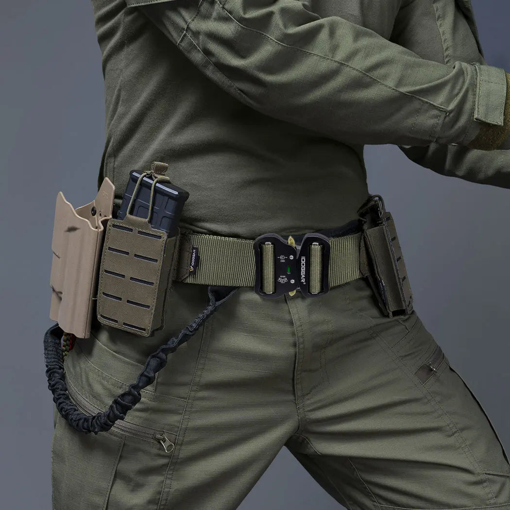 IDOGEAR 2-Inch Tactical Belt with Quick Release Buckle & MOLLE Laser Cut