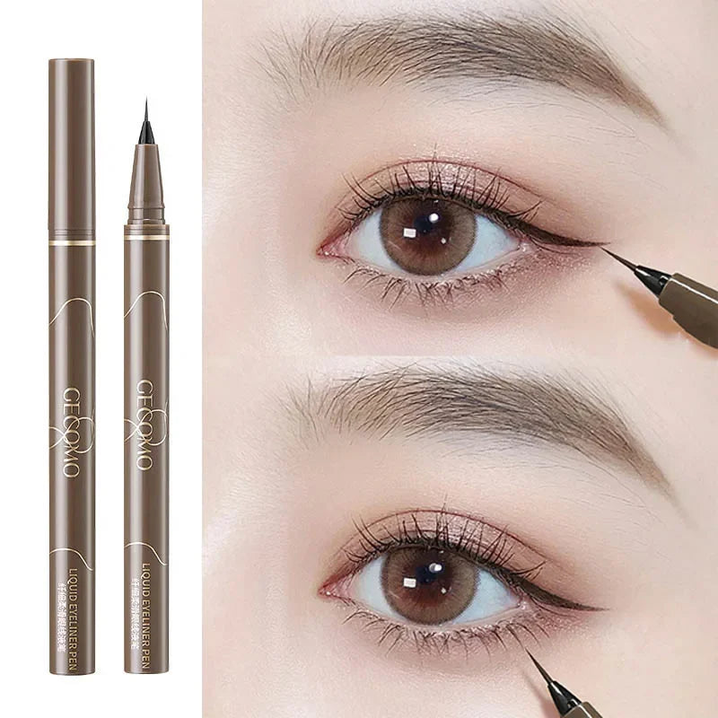 Ultra Thin Waterproof Lower Eyelash & Silkworm Eyeliner Pen - Black Brown