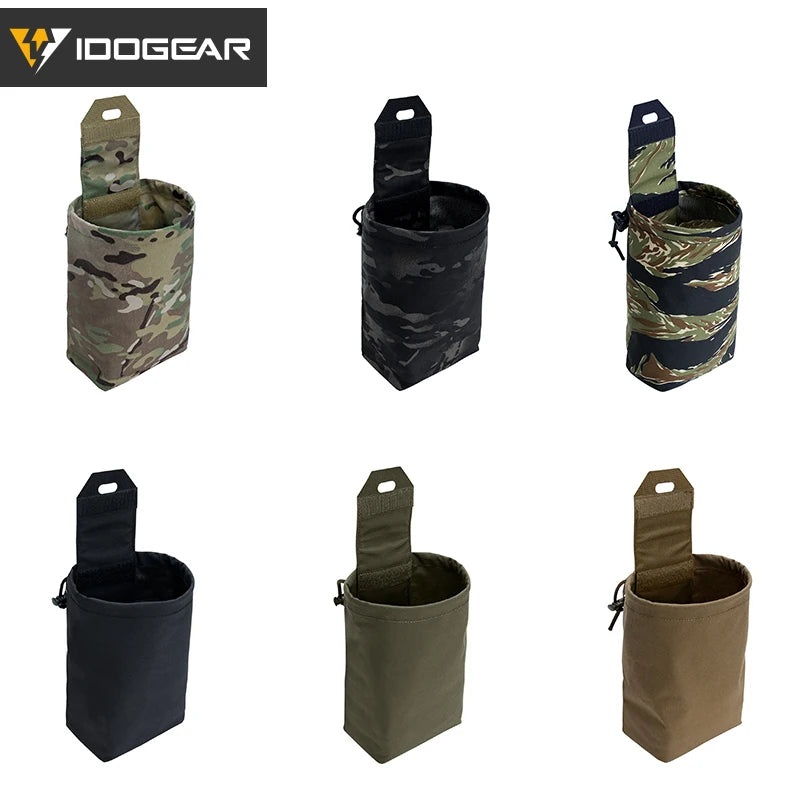 IDOGEAR Tactical MOLLE Foldable Dump Pouch - Durable Mini Drop Bag
