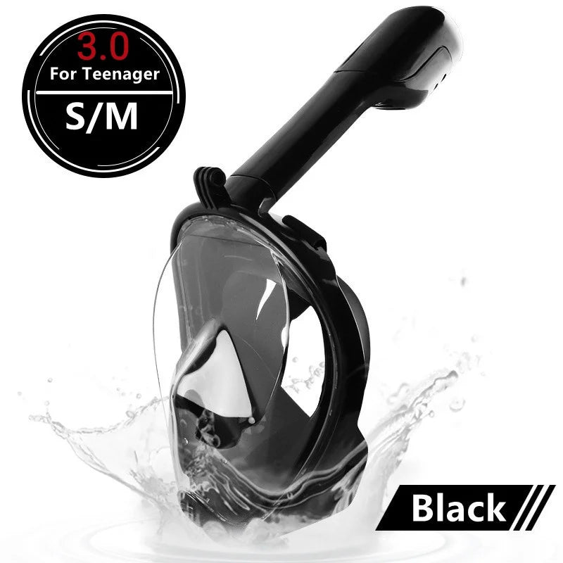 Vabena Full Face Diving Mask - Anti-Fog Snorkel Gear for Adults & Kids