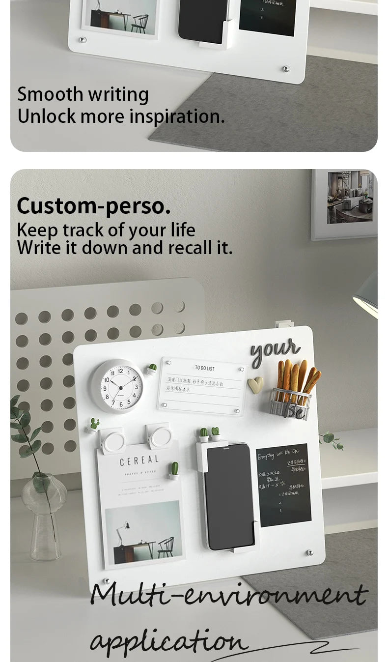 Magnetic Desk Bulletin Board with Stand & Clamp | Tabletop Display