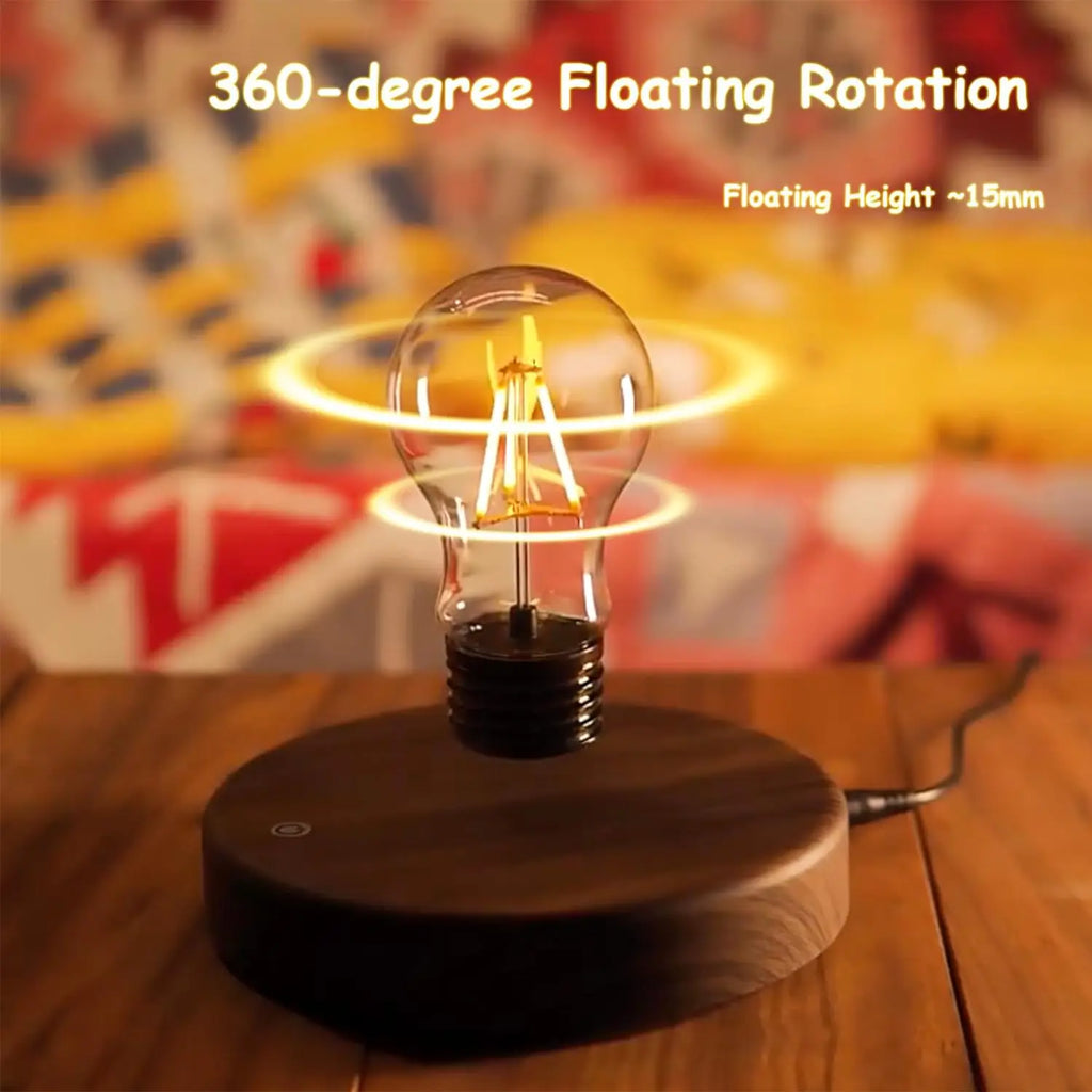 Levitating Moon Lamp - Magnetic Floating 3D LED Night Light with Wooden Base