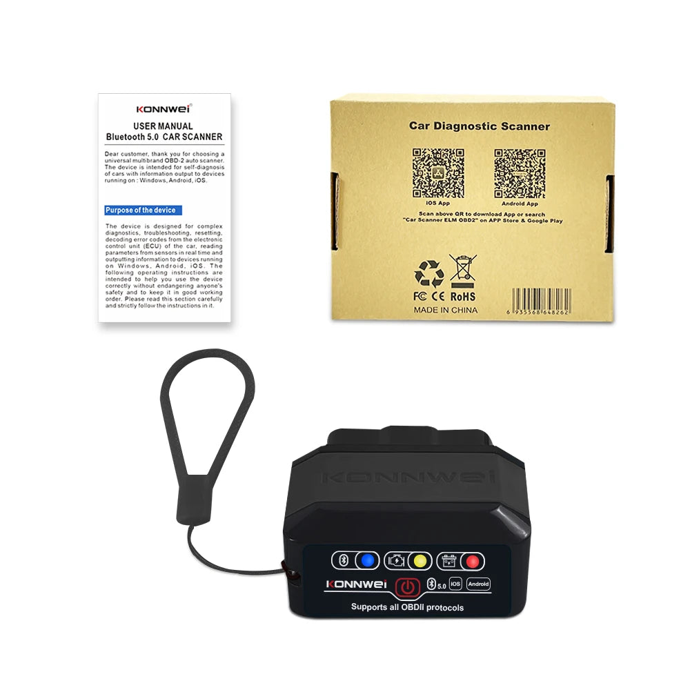 2026 KONNWEI KW905 OBD2 Scanner Bluetooth 5.0 Car Diagnostic Tool