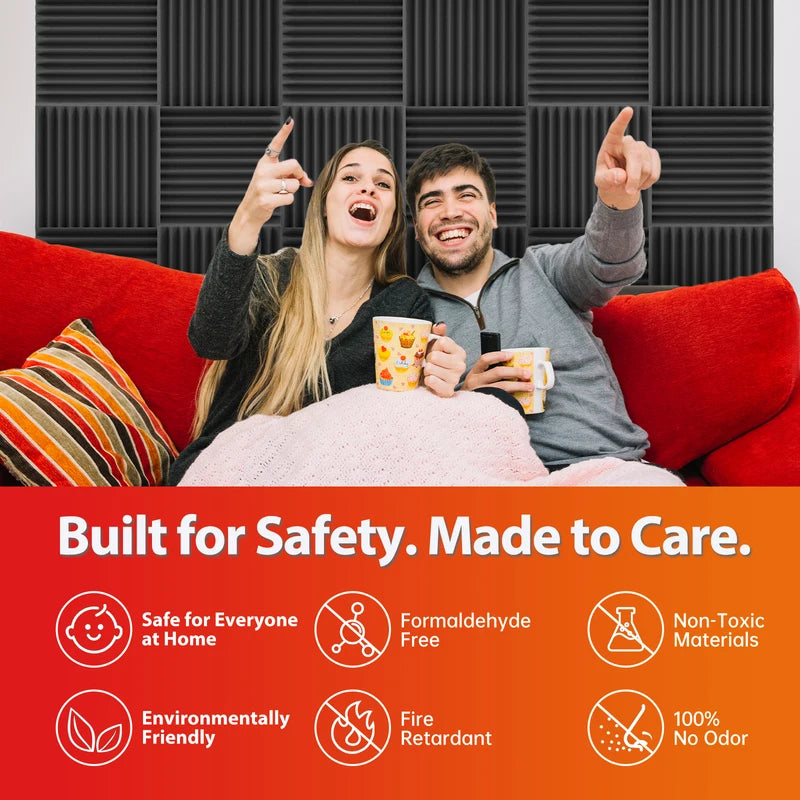 TOUO Sound Absorbing Foam Panels - Studio Acoustic Treatment & Soundproofing