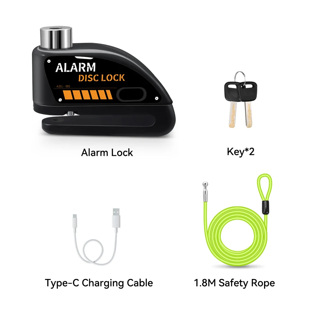 Extractme 120dB Motorcycle Alarm Disc Lock - Anti-Theft Security