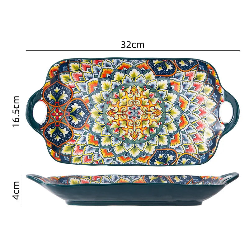 Bohemia Retro Ceramic Tableware Set for 4 | Elegant Dining