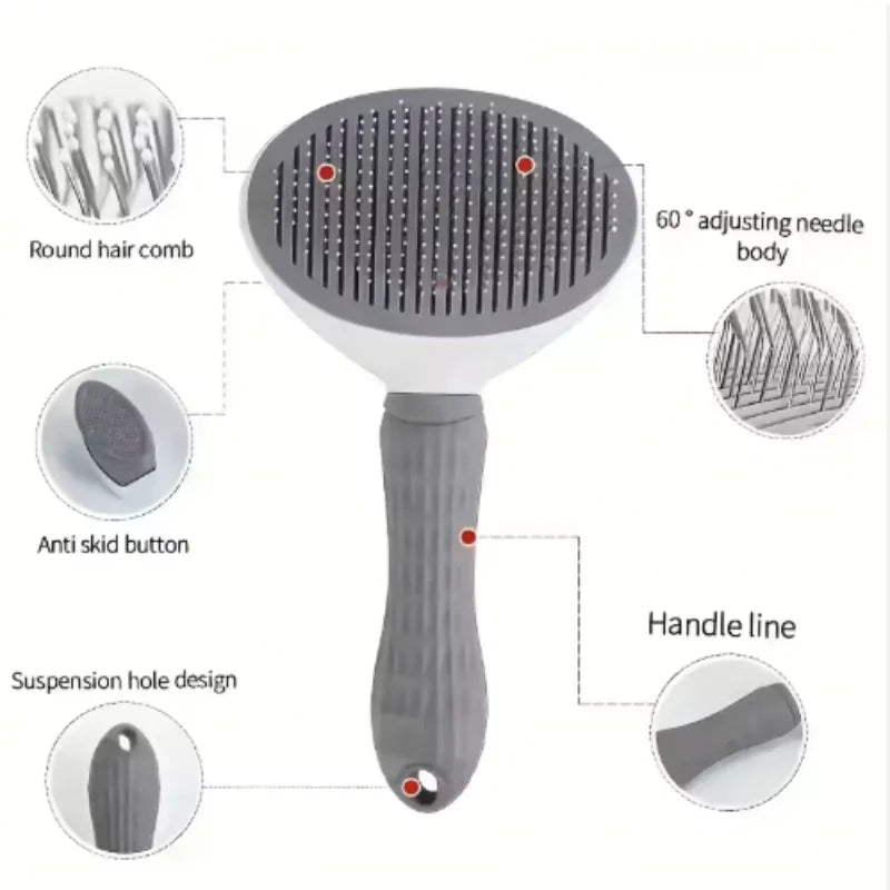 Self Cleaning Pet Brush & Dematting Comb - Dogs & Cats