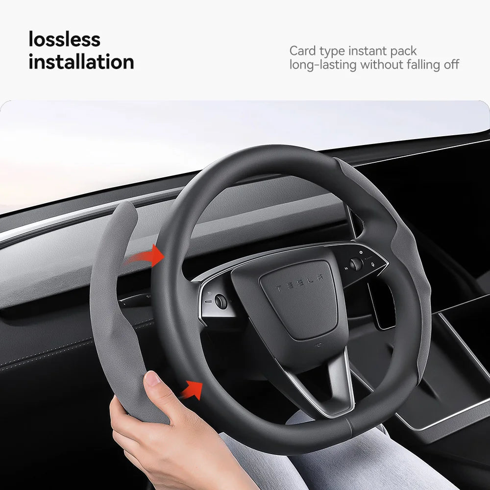 Tesla Model 3/Y Highland Juniper Carbon Fiber Steering Wheel Cover