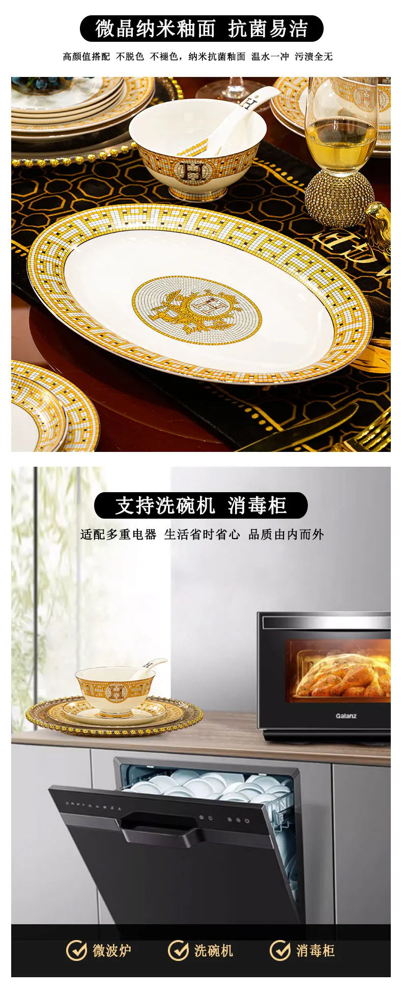 Vabena Luxury Bone China Dinnerware Set - Elegant Dining