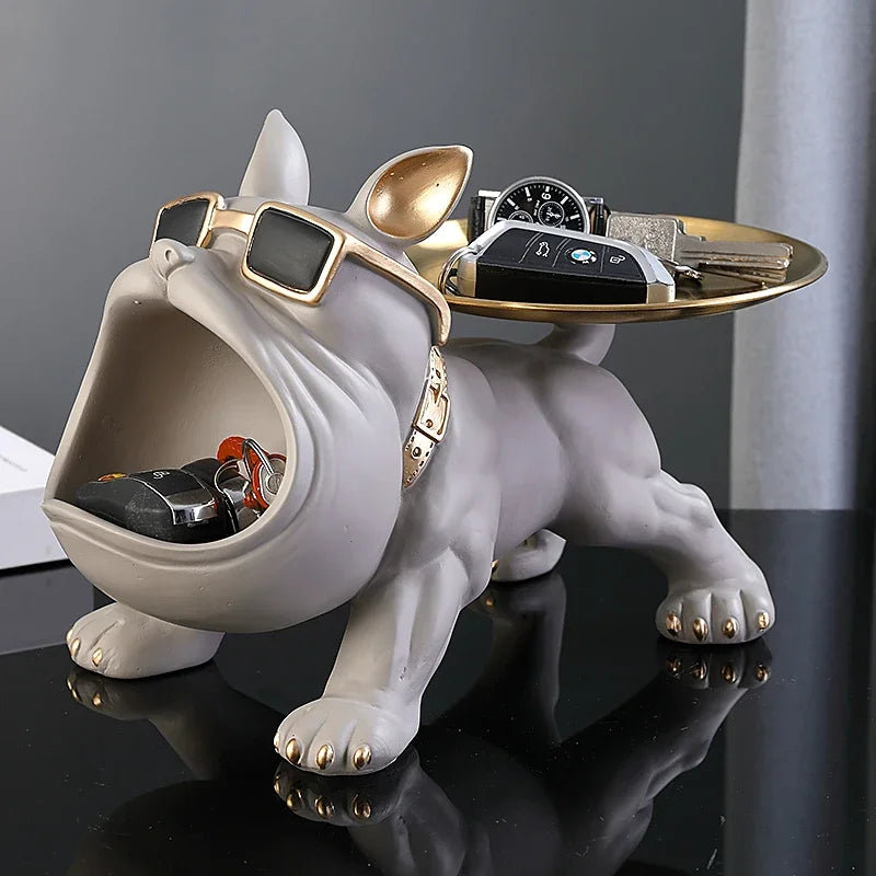 Elegant Bulldog Figurine Storage Box | Home Decor Art