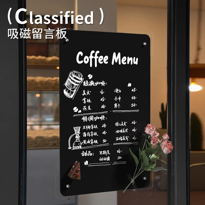 Desktop Magnetic Whiteboard & Blackboard for Cafe & Office Display