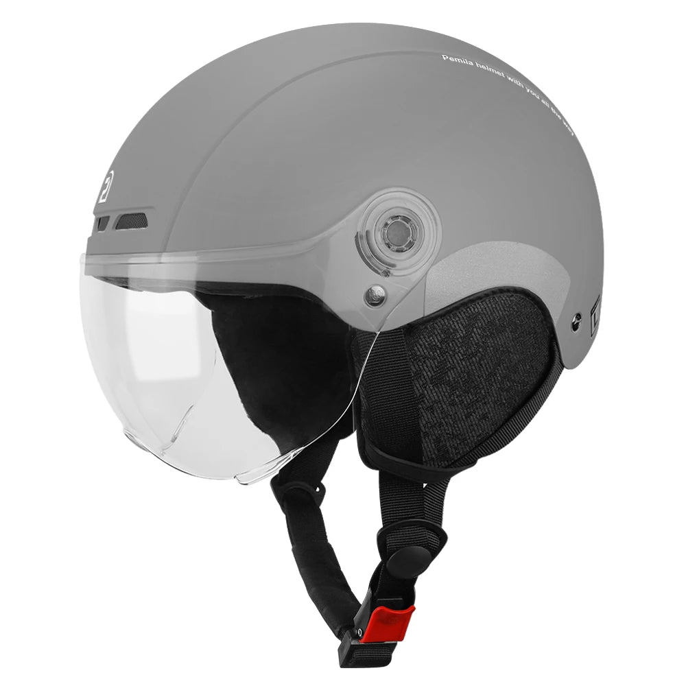 PEMILA Cycling Helmet with Goggles, Ear Protection & Reflective Safety - Adult MTB Road E-Bike