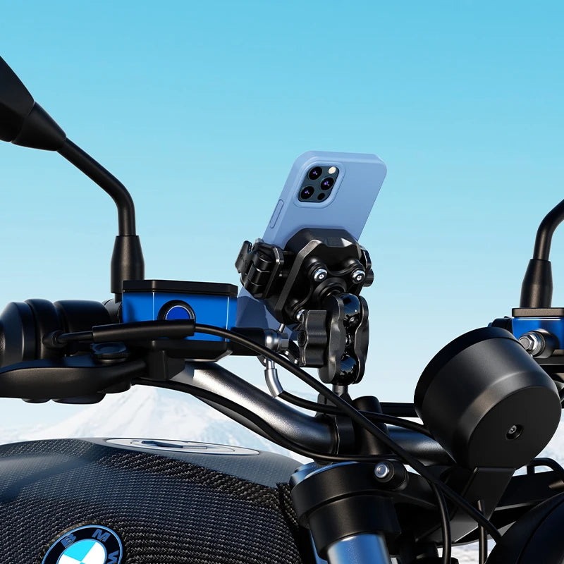 Apex Rush Motorcycle Phone Holder - 15W Wireless & USB-C Fast Charger