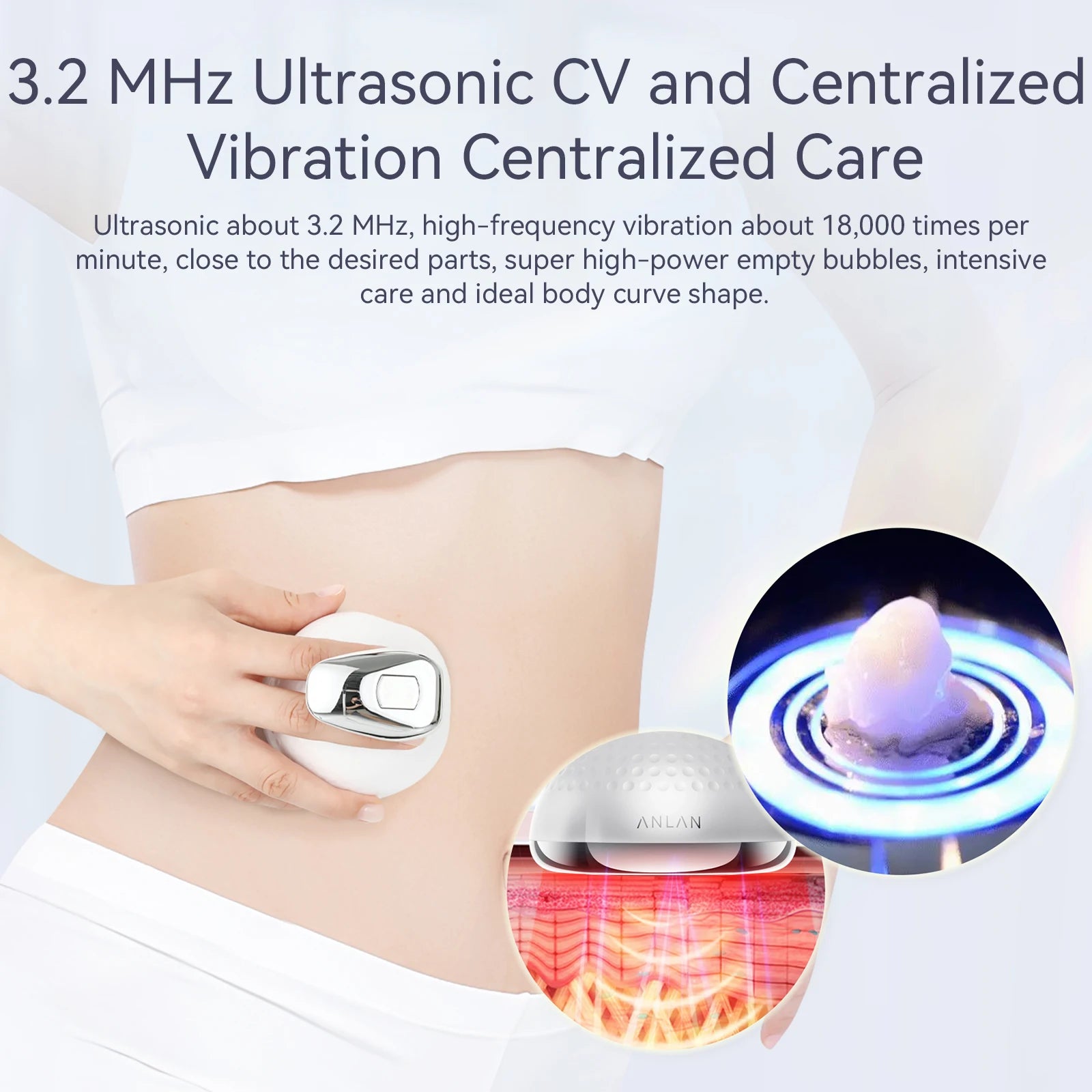ANLAN 5-in-1 RF Cavitation Ultrasonic Body Slimming Massager for Fat Burning & Skin Tightening