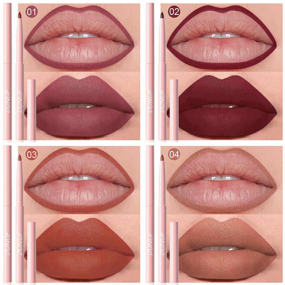 6pcs Long-Lasting Waterproof Lip Liner Pen & Gloss Set - Beauty Makeup