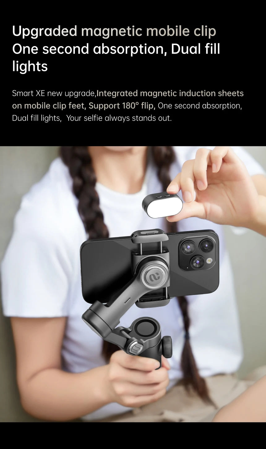 AOCHUAN 3-Axis Smartphone Gimbal Stabilizer with LED Light