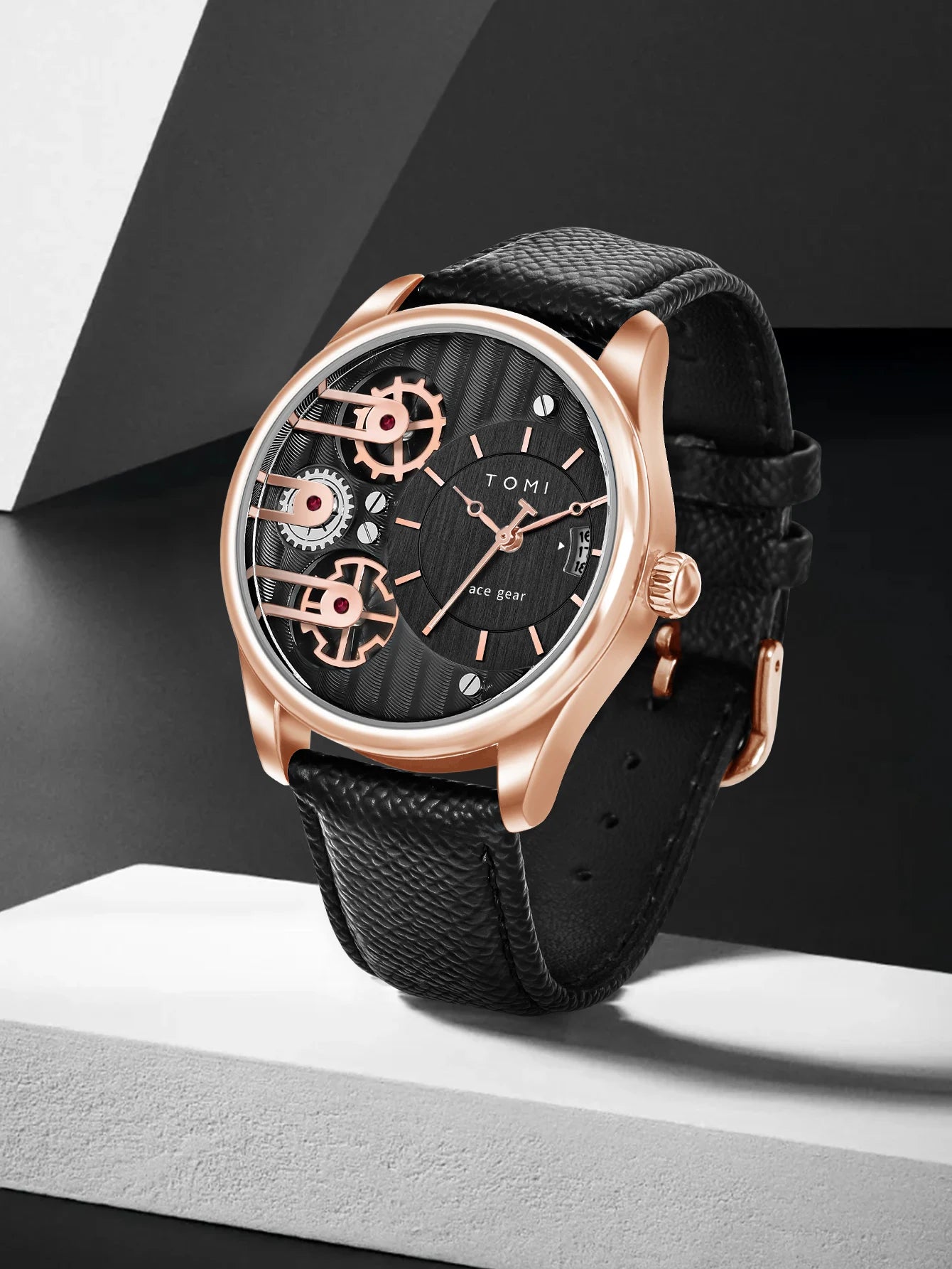 TOMI Men's Luxury Quartz Watch Gift Set - Detachable Strap