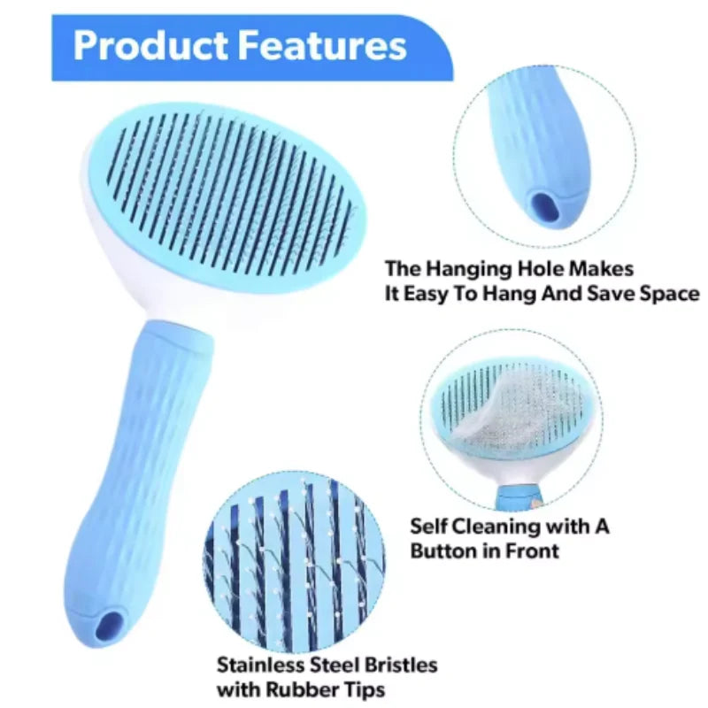 Self Cleaning Pet Brush & Dematting Comb - Dogs & Cats