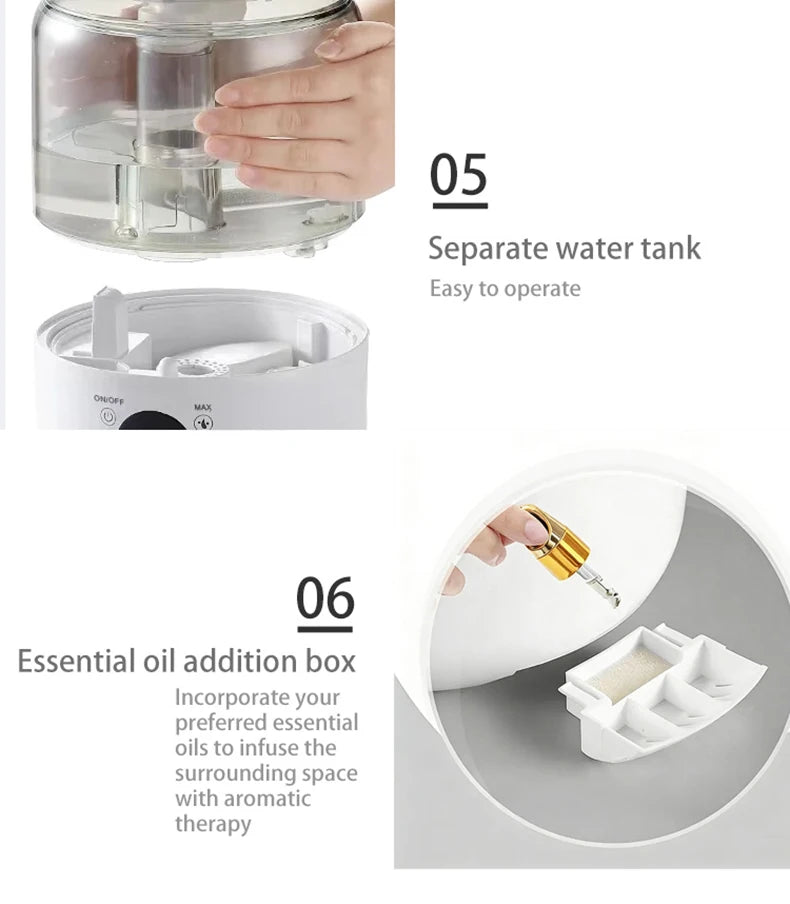 JFBONIN Dual Mist Essential Oil Humidifier for Home & Office