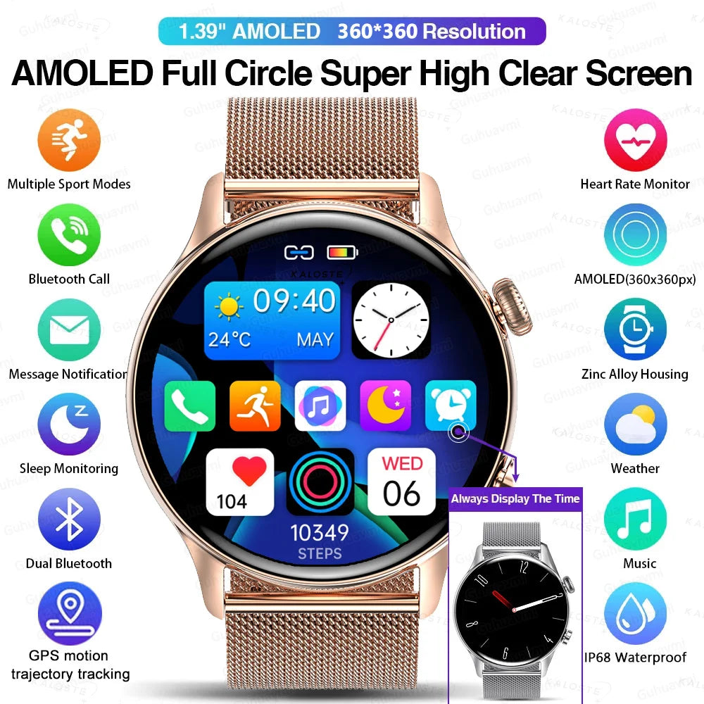 Vabena 2026 Smartwatch for Women & Men | AMOLED, GPS, IP68