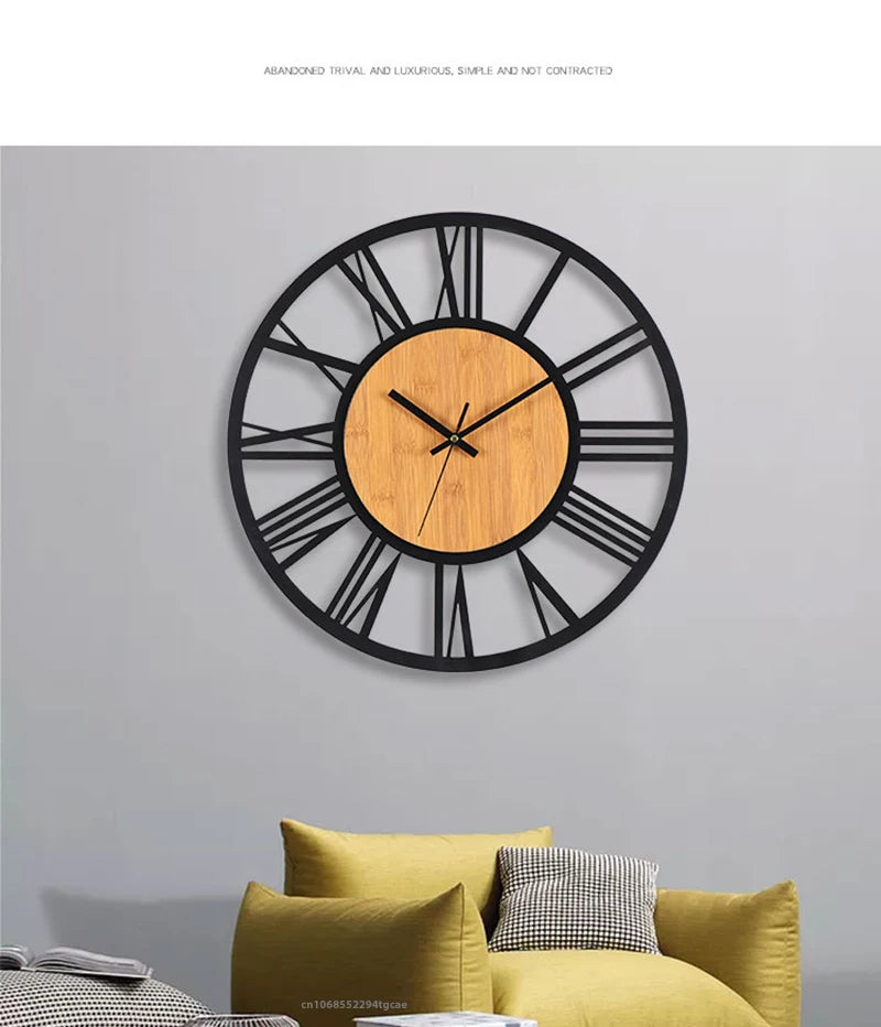 Large Nordic Retro 3D Wall Clock | Roman Numerals Decor