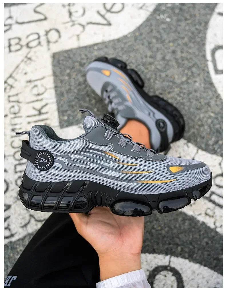 Vabena Lace-Free Steel Toe Safety Sneakers for Ultimate Work Comfort