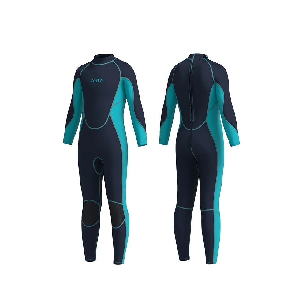 Children's 3MM Neoprene Wetsuit | Back Zip Swimsuit for Kids